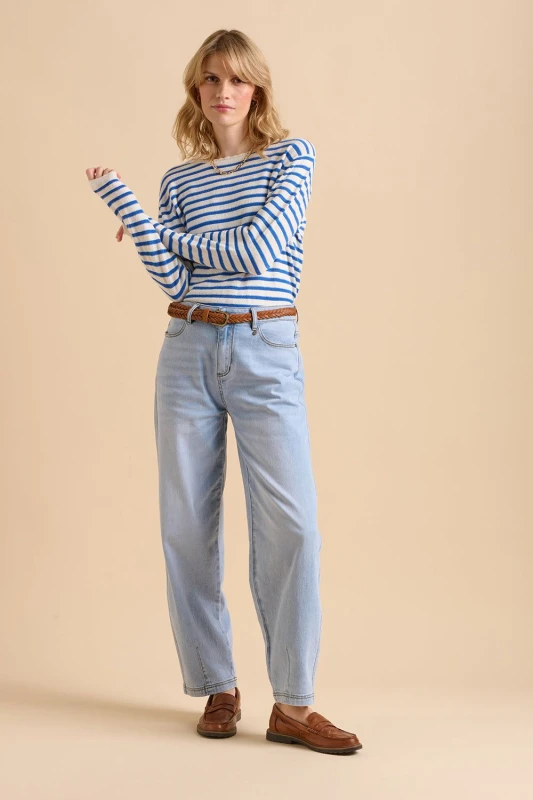 Image of Brakeburn Womens Barrel Leg Jeans in Blue Size: 10 Blue Female 10