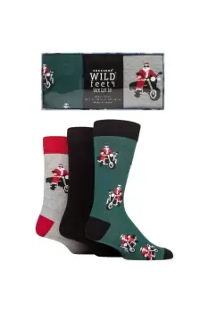 image of 3 Pair Christmas Flat Gift Boxed Socks