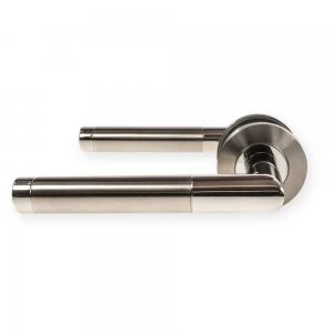 image of LocksOnline Cambrio Stainless Steel Door Lever on Round Rosette