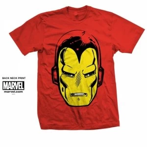 Image of Marvel Comics Iron Man Big Head Mens Red T Shirt XX Large