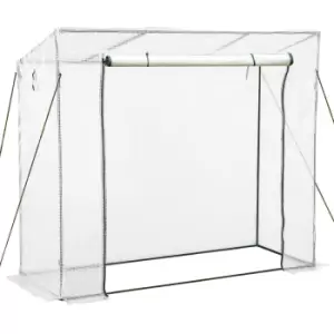 image of Outsunny 200X73X168Cm Walk-in Garden Greenhouse Plant Warm House With Roll Up Door - White