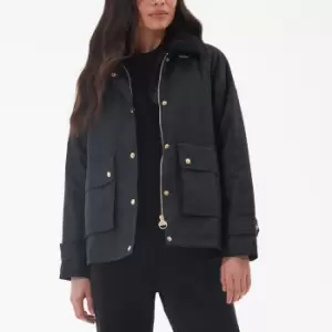 Image of Barbour International Aprila Waxed-Cotton Jacket - UK 8