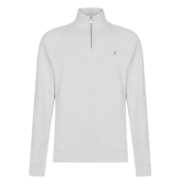 image of Farah Jim Zip Jumper - Chalk Marl 110