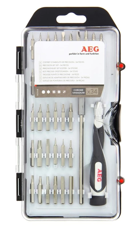 Image of AEG 005068 Bit Screwdriver Number of tools: 34, Hexagon Chrome Vanadium Steel Bit Screwdriver (6623)