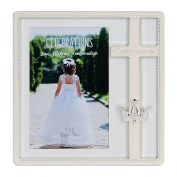 Image of 4" x 6" - Silver Plated & Epoxy Cross Frame - Confirmation