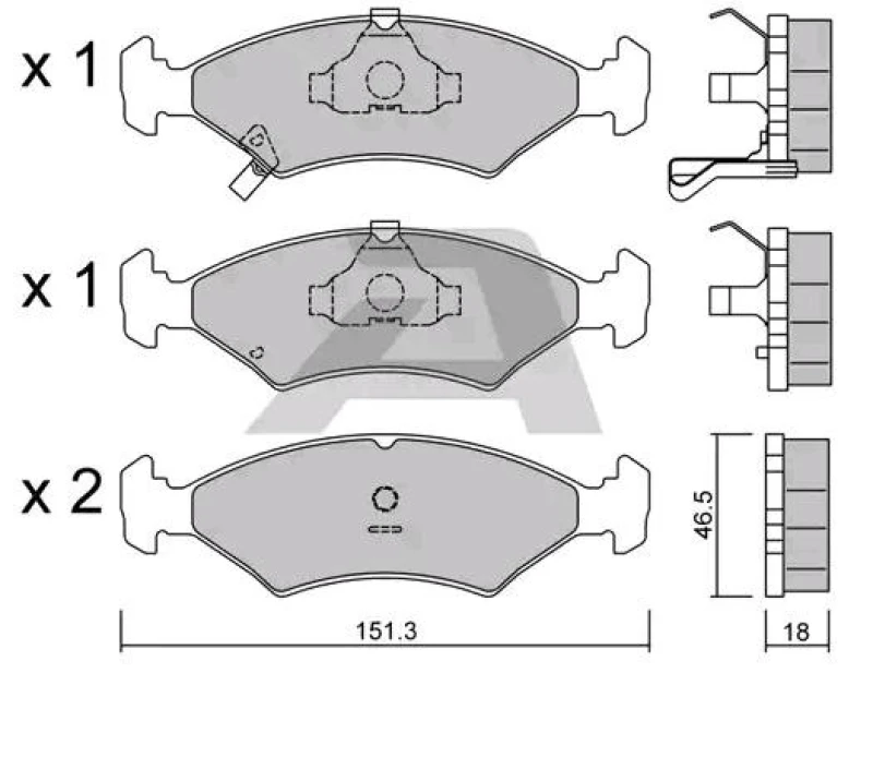 Image of AISIN Brake pad set AISIN BPKI-1904