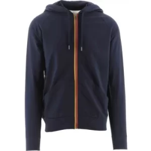 image of Paul Smith Inky Blue Stripe Tape Full Zip Hoodie