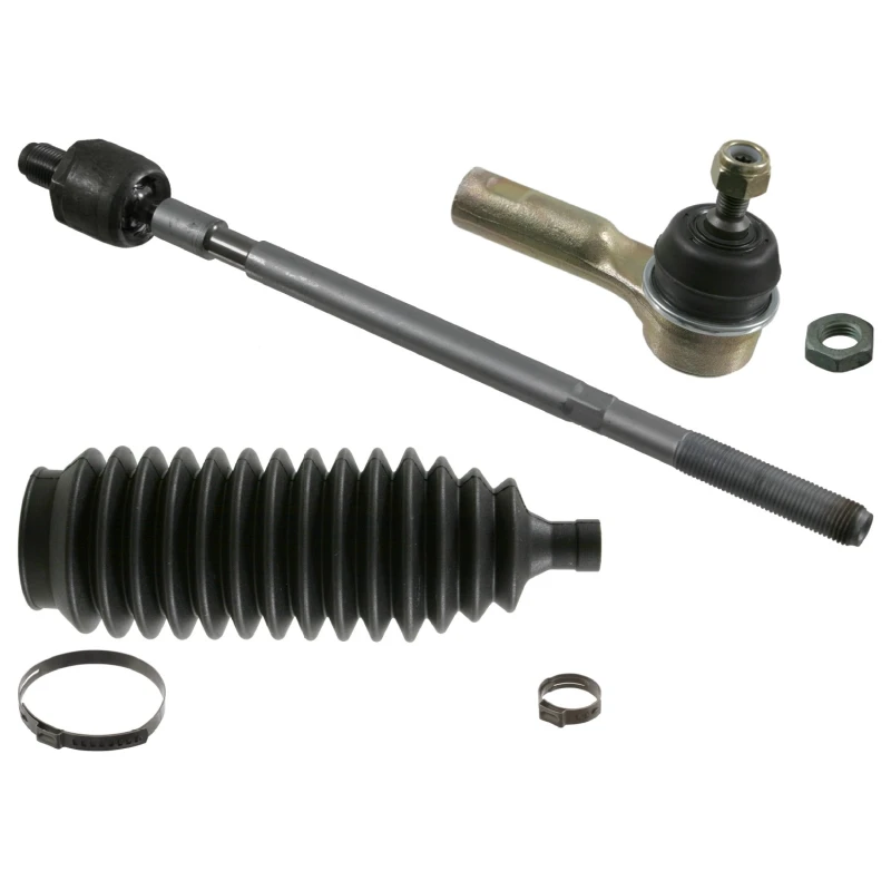 Image of FEBI BILSTEIN 40502 Tie Rod Front Axle Right, with nuts, with bellow Steel Rod Assembly (284)