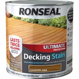 image of Ronseal Ultimate Protection Decking Stain Country Oak 2.5l