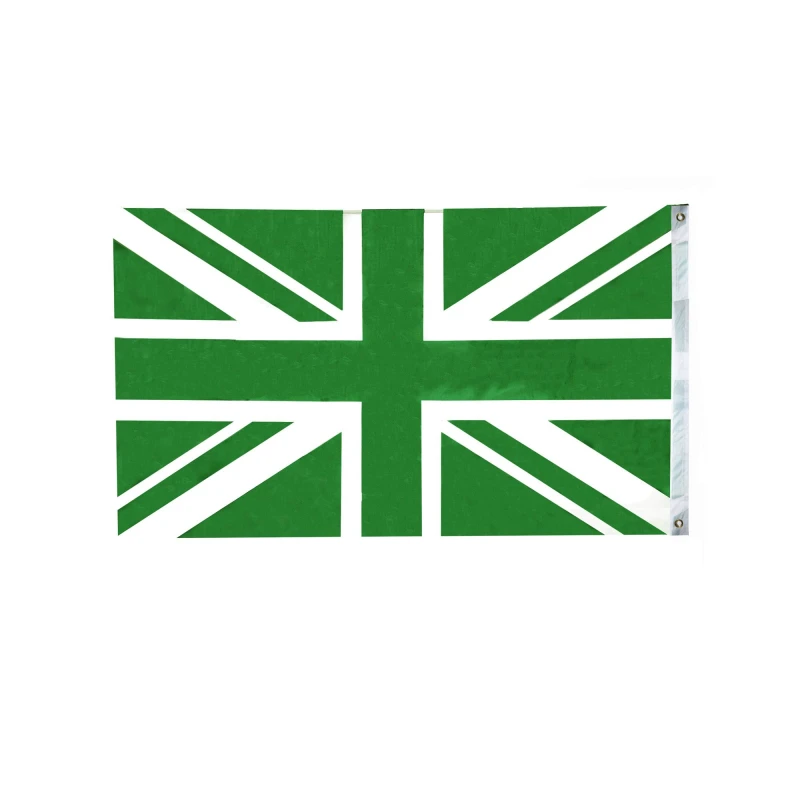 Image of Shatchi Union Jack Flag Green 5x3ft With Eyelets Multi