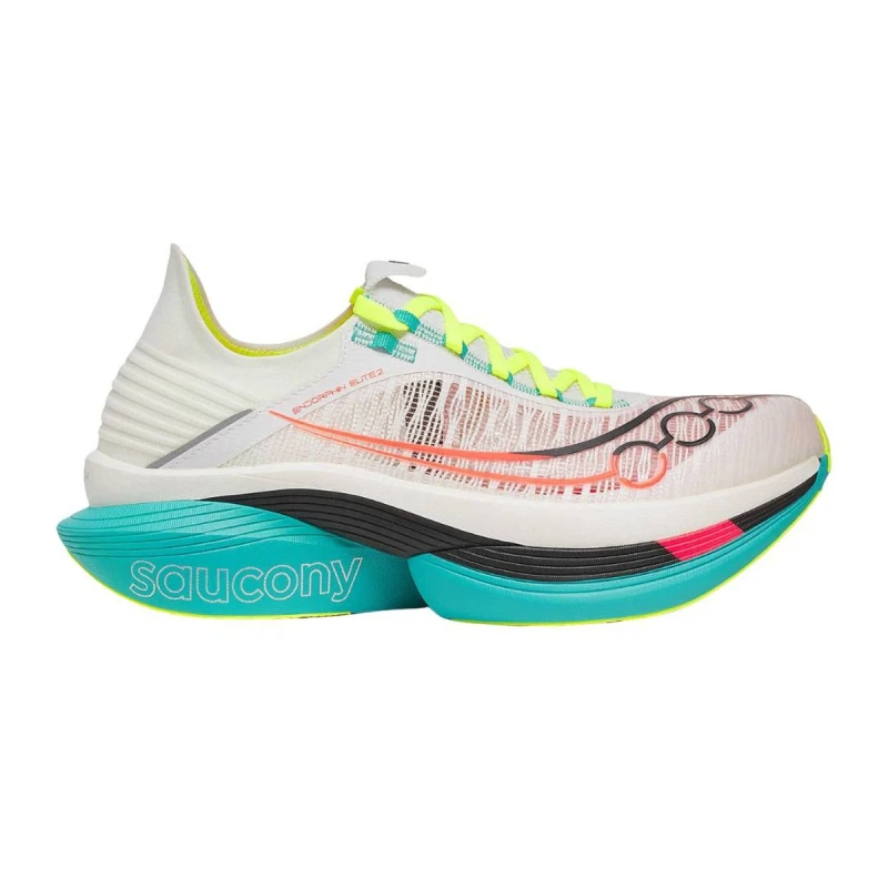 Image of Saucony Endorphin Elite 2 Shoes White Blue AW25 Unisex, Size 41 - EUR