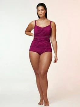 Image of Evans Essential High Waisted Bikini Briefs - Berry, Size 28, Women