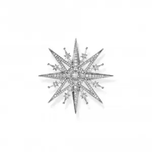 image of Sterling Silver White Stones Star Brooch X0281-822-14