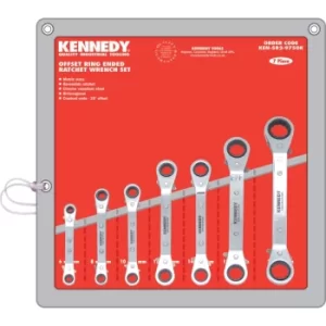 Image of 7PC 6-22MM Offset Ratchet Ring Spanner Set