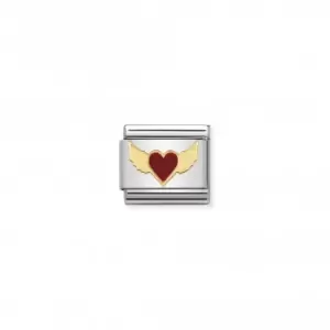 Image of Composable Classic Love Enamel Gold Red Wings Link 030207/45