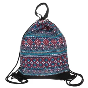 image of Aztec Drawstring Bag Blue & Red