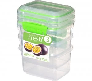 image of Sistema Fresh Rectangular 0.4 litre Containers Pack of 3