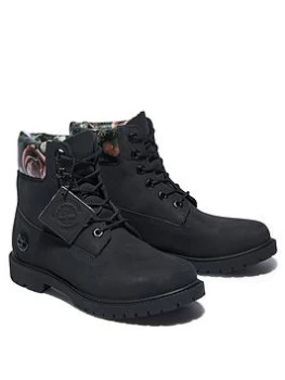 Image of Timberland 6" Black Floral Cupsole Ankle Boot - Black Floral, Size 4, Women