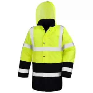 image of Result Mens Two Tone Safety Coat (3XL) (Fluorescent Yellow/Black) - Fluorescent Yellow/Black