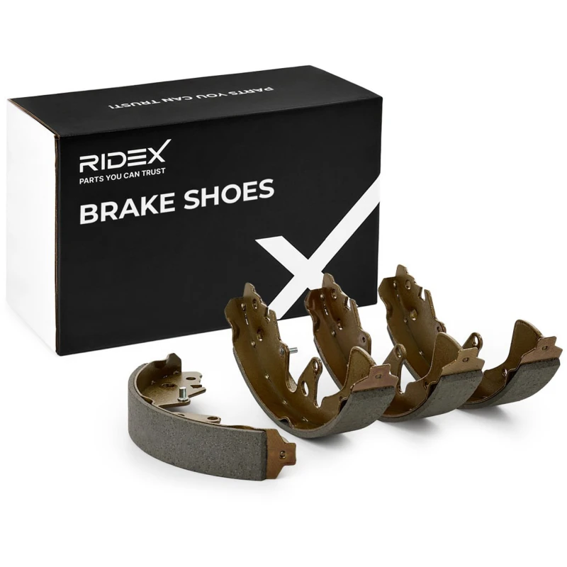Image of RIDEX 70B0213 Brake Shoes Rear Axle, Ø: 254,0mm, without wheel brake cylinder Brake Shoe Set (70)