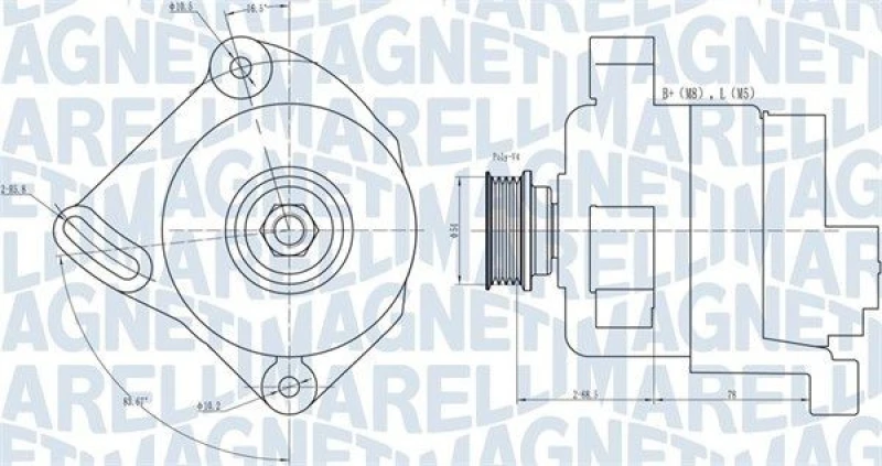 Image of MAGNETI MARELLI Alternator MAGNETI MARELLI 063731886010