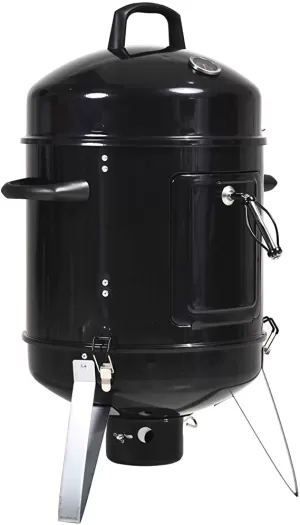 image of Outsunny Steel 3 in 1 Charcoal Smoker Grill w/ Thermostat Black