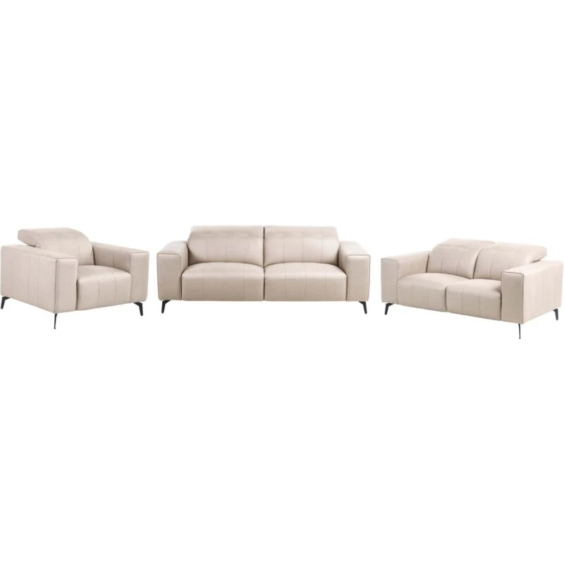 Image of Beliani Living Room Set 6 Seater Ommel Faux Leather Taupe