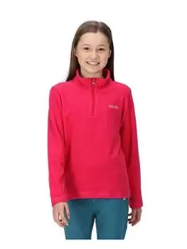 image of Regatta Kids Hot Shot II Three Quarter Zip Fleece Jacket - Pink, Size 5-6 Years, Women