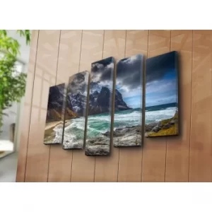 Image of 5NATPAT-31 Multicolor Decorative Canvas Painting (5 Pieces)