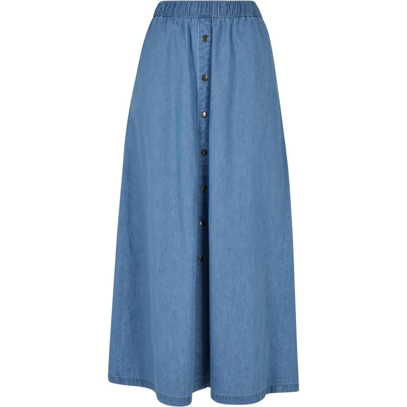 Image of Urban Classics Womens long denim skirt Urban Classics Bleu Female L