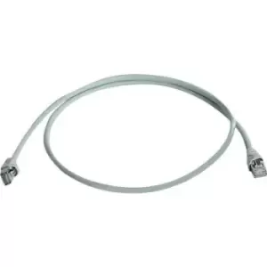 Image of Telegaertner L00001A0090 RJ45 Network cable, patch cable CAT 6A S/FTP 1.50 m Grey Flame-retardant, Halogen-free, UL-approved