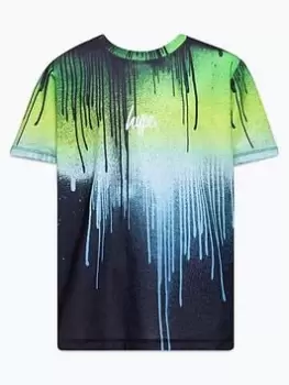 Image of Hype Boys Green Gradient Drips Mini Script T-Shirt