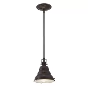 Image of 1 Bulb Ceiling Pendant Light Fitting Palladian Bronze LED E27 60W Bulb