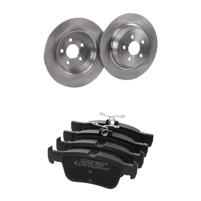 Image of RIDEX 3405B2215 Brake disc and pads set Rear Axle, Brake Disc Type: Solid, excl. wear warning contact Brake Set,disc brakes (3405)