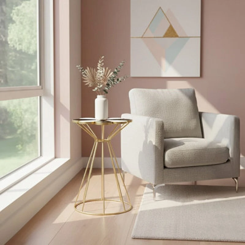 Image of Orsina Jodie Black And White Petal End Table