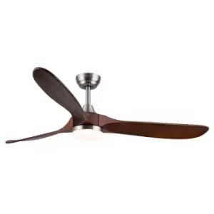 Image of Yenbig 3 Blade DC LED Ceiling 15W CCT Dark Wood