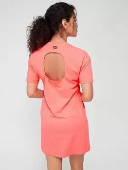 Image of Barbour International Halton T-Shirt Dress - Coral, Orange, Size 16, Women