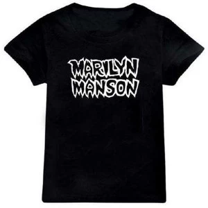 Image of Marilyn Manson - Classic Logo Kids 9 - 10 Years T-Shirt - Black