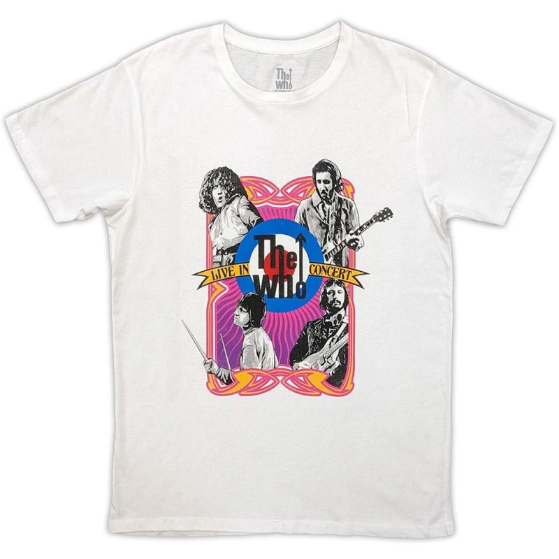 Image of The Who The Who Men Live In Concert Target Logo T-Shirt in White Size: large White L Male 5063693887322
