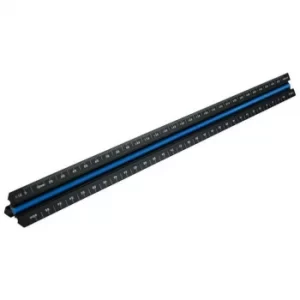 Image of Faithfull Prestige Tri-Scale Architect Rule Black Aluminium 300mm