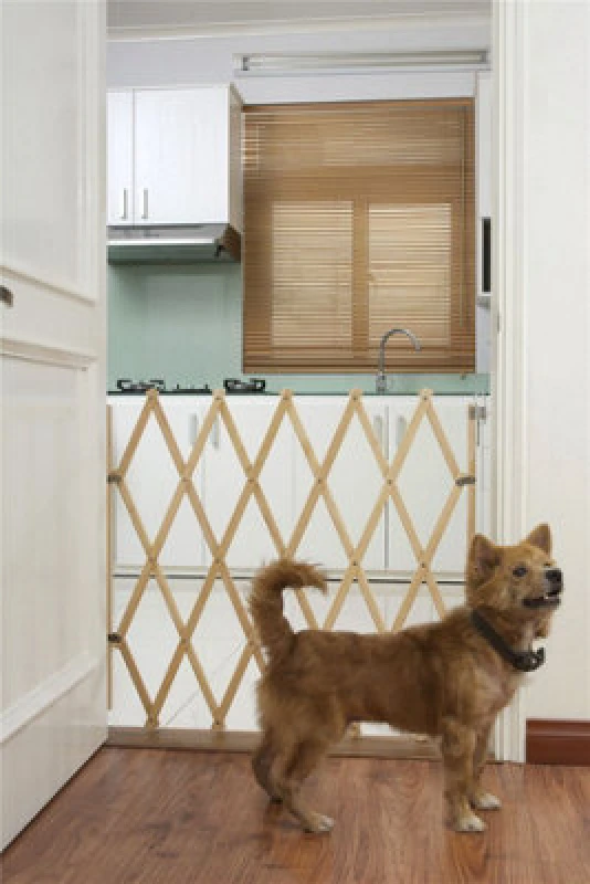 Image of Bettacare Expandable Pet Barrier, 60Cm - 108Cm, Natural, Wood, Retractable Dog Safety Gate, Barrier For Puppy And Dog