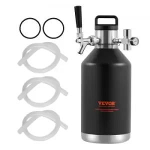 image of VEVOR Beer Growler Tap System, 128Oz 4L Mini Keg, 304 Stainless Steel Pressurized Beer Growler, Keg Growler with Pressure Display, CO2 Regulator Fauce