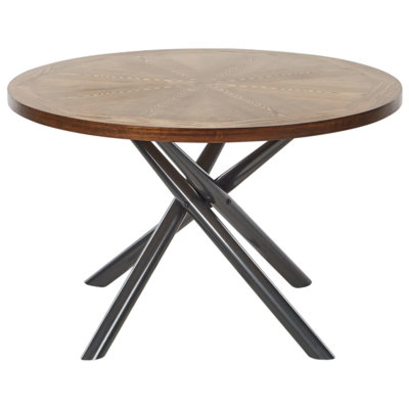 Image of Beliani Dining Table Lorenzo Brown Ash Wood 120 Cm 120 Cm