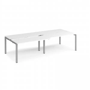 image of Adapt II Sliding top Double Back to Back Desk s 2800mm x 1200mm - silve