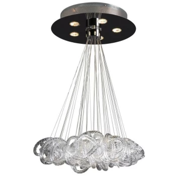 image of Linea Verdace Lighting - Linea Verdace Pretzel Cluster Pendant Ceiling Light Chrome