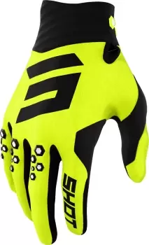 Image of Shot Contact Motocross Gloves, black-yellow, Size L, black-yellow, Size L