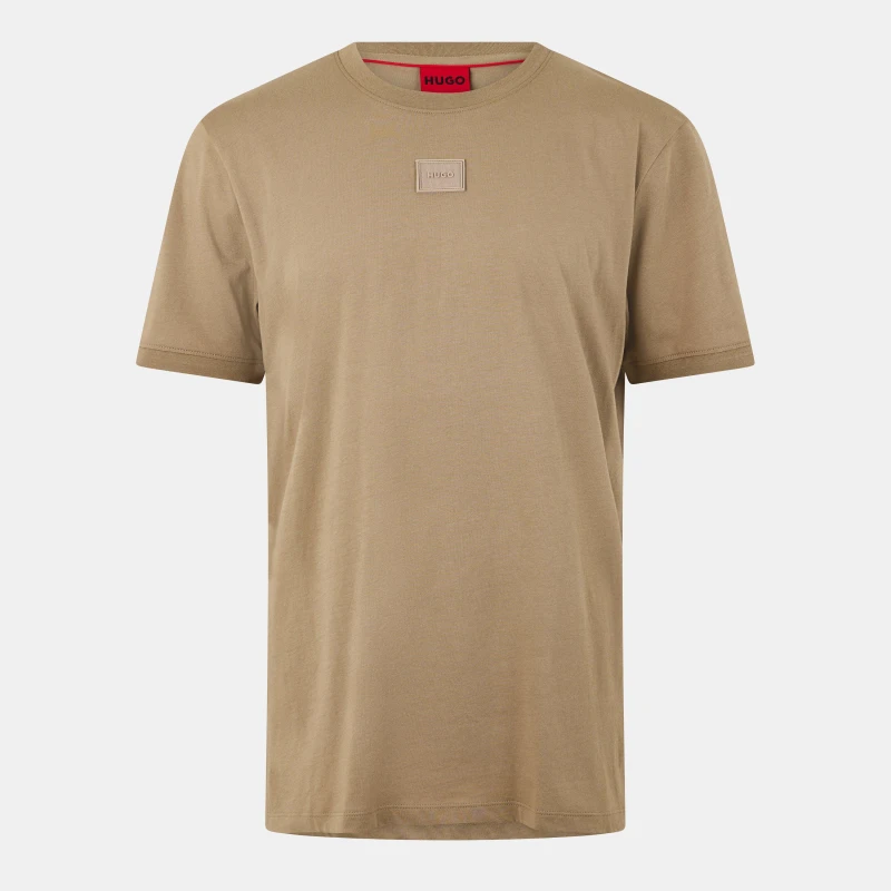 Image of Hugo Mens Regular Fit T-Shirt Open Brown male S