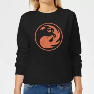 Image of Magic The Gathering Mana Red Womens Sweatshirt - Black - M