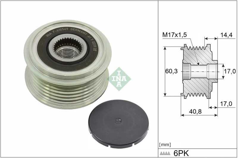 Image of Alternator clutch pulley INA 535 0374 10