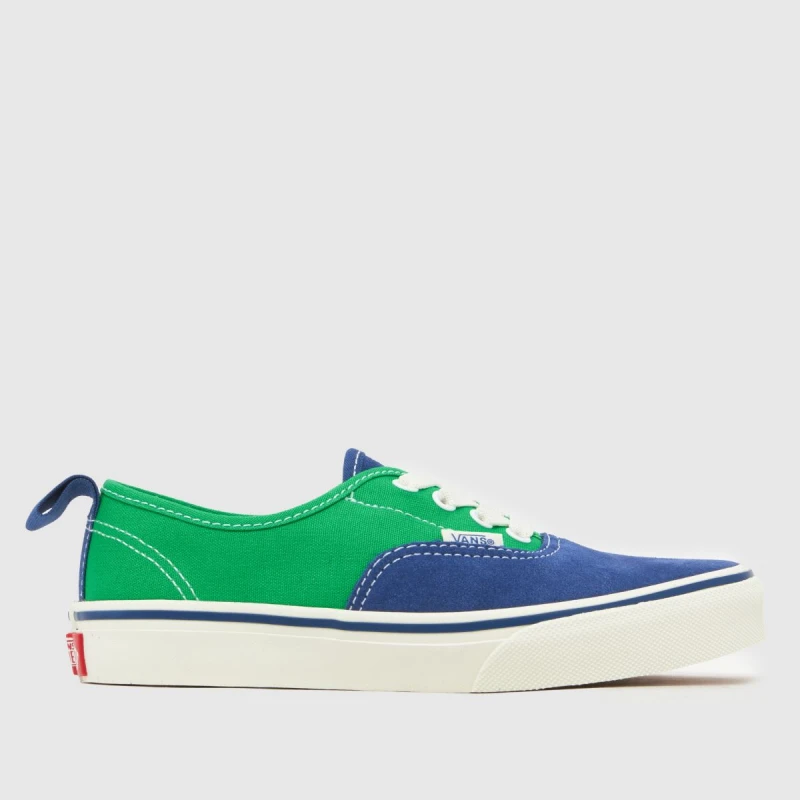 Image of Vans Green Multi Authentic Boys Junior Trainers Green Multi UK 1 (EU 32)